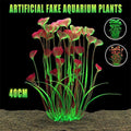 40cm artificial water plant for aquarium decoration available in vibrant pink green and red colors