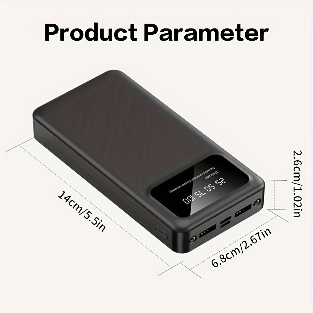 Ultra-thin 30000mAh portable power bank with dual LED flashlight for fast charging mobile devices. — view 2