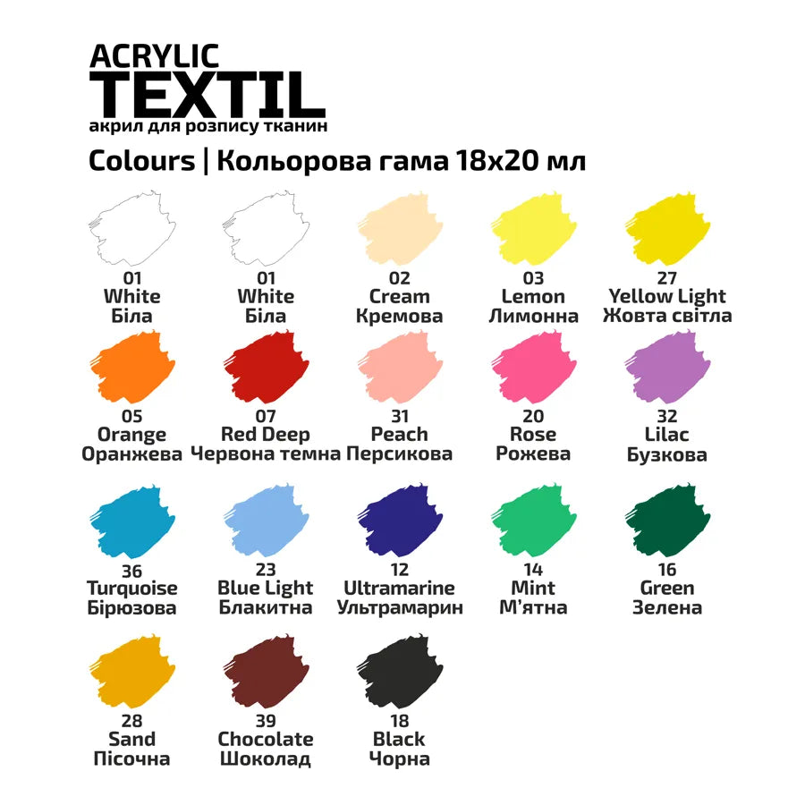 18 vibrant water-based fabric acrylic paint jars for custom clothing and detailed textile art crafts — view 5
