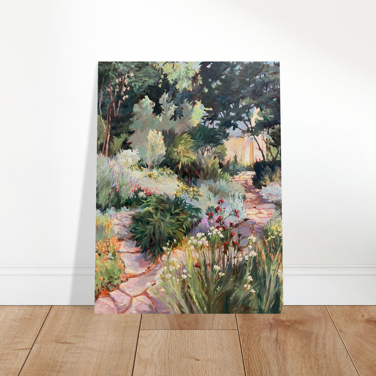 'Garden Path' Floral I 24x32 Museum-Quality Matte Paper Poster | Original Artwork by American Artist Barbara Cleary-0