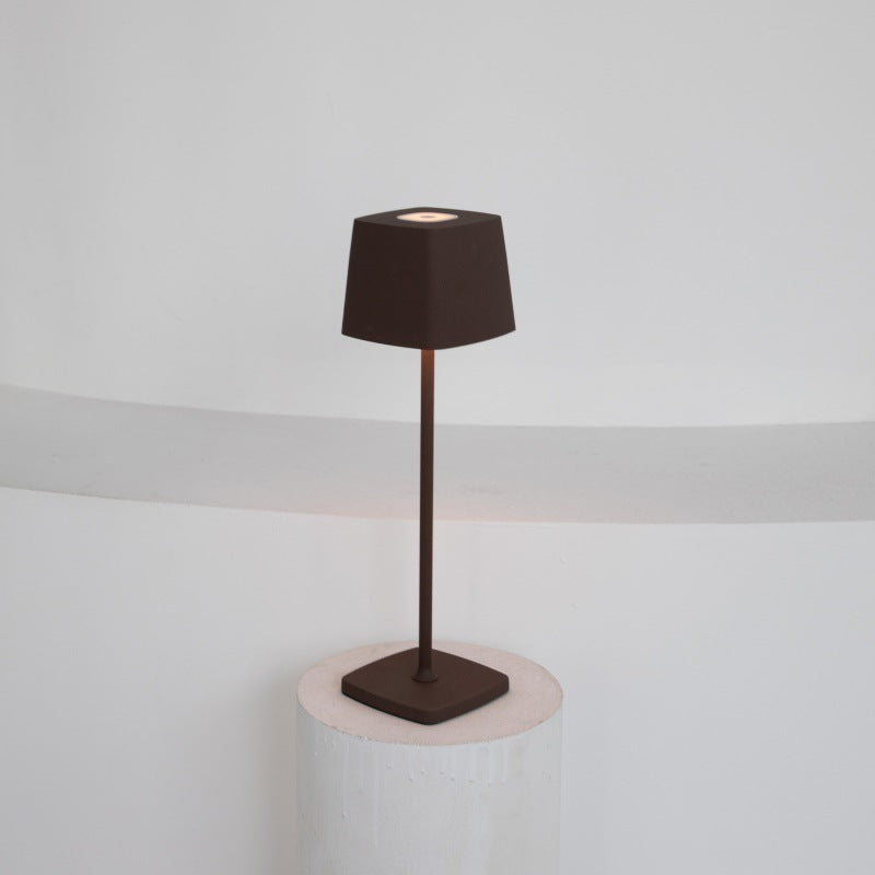 Minimalist aluminum alloy rechargeable LED desk lamp featuring a sleek cordless design for modern living spaces — view 4