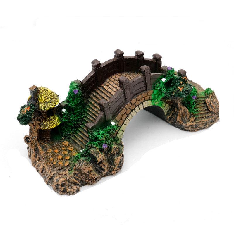 Resin aquarium arch decoration for fish tank with realistic stone texture and smooth safe edges — view 5