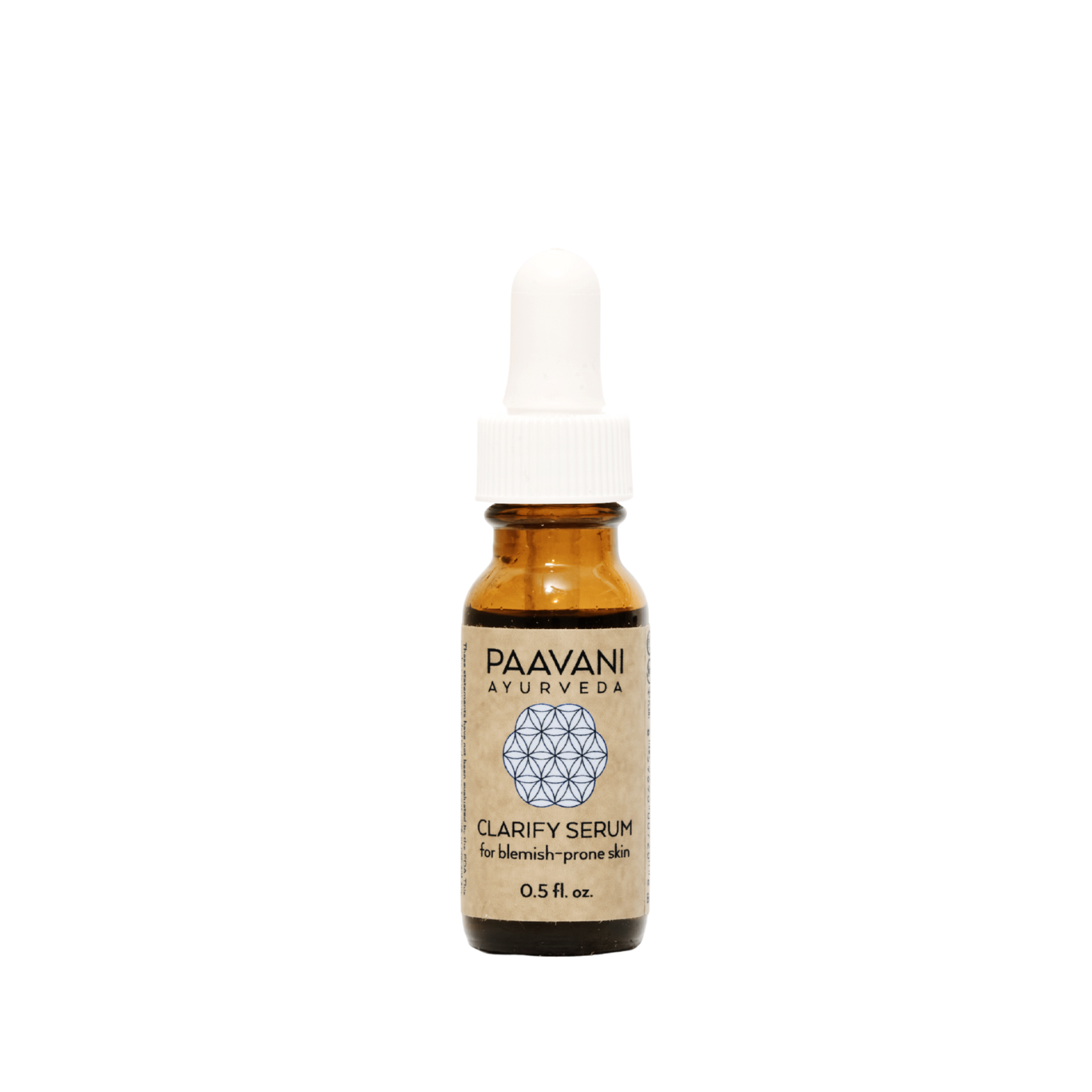 Clarify Ayurvedic face serum for blemish-prone skin in an amber glass dropper bottle