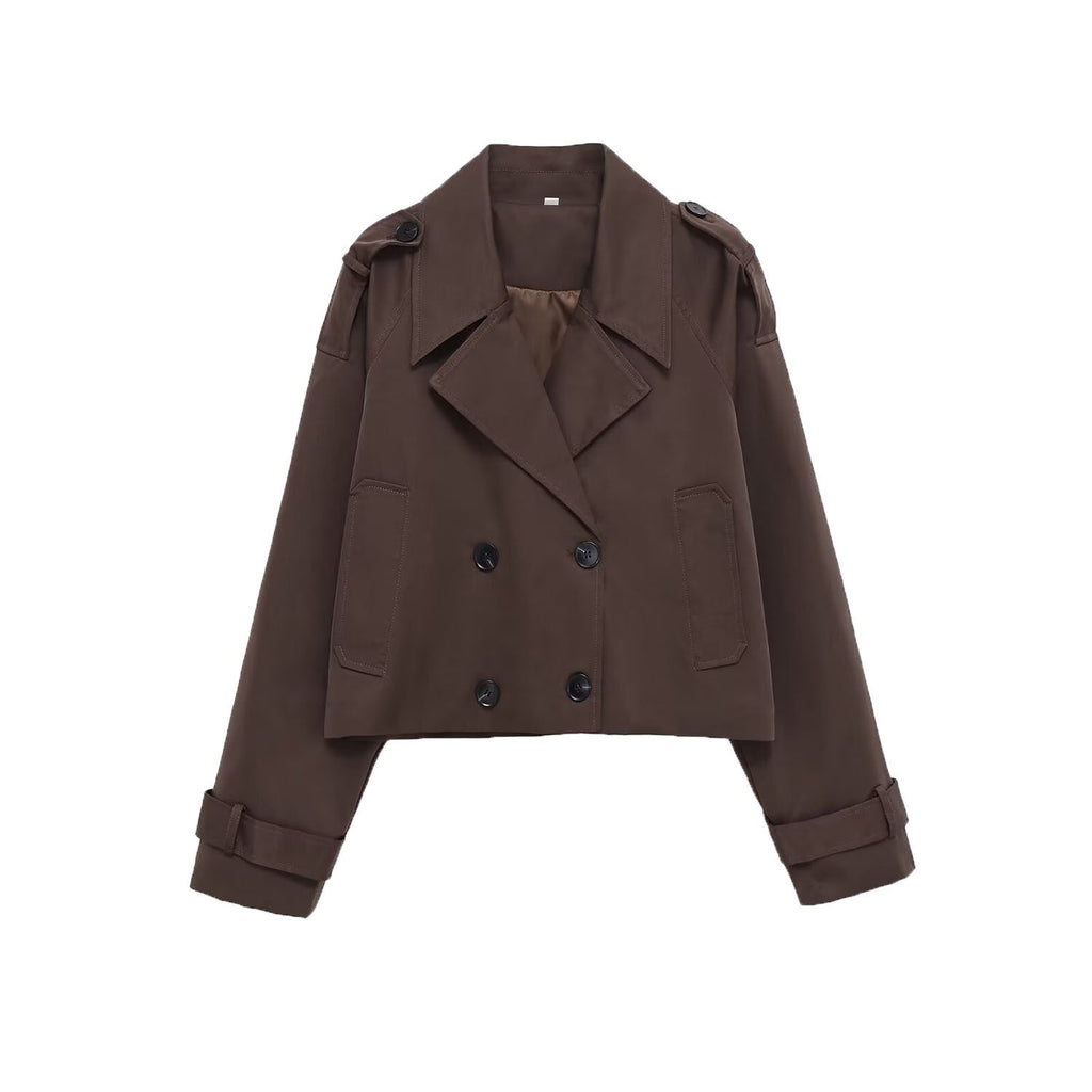 Women's Jacket Cropped Trench BYMANYC ® New York SOHO BROWN SHORT TRENCH - New Collection-1