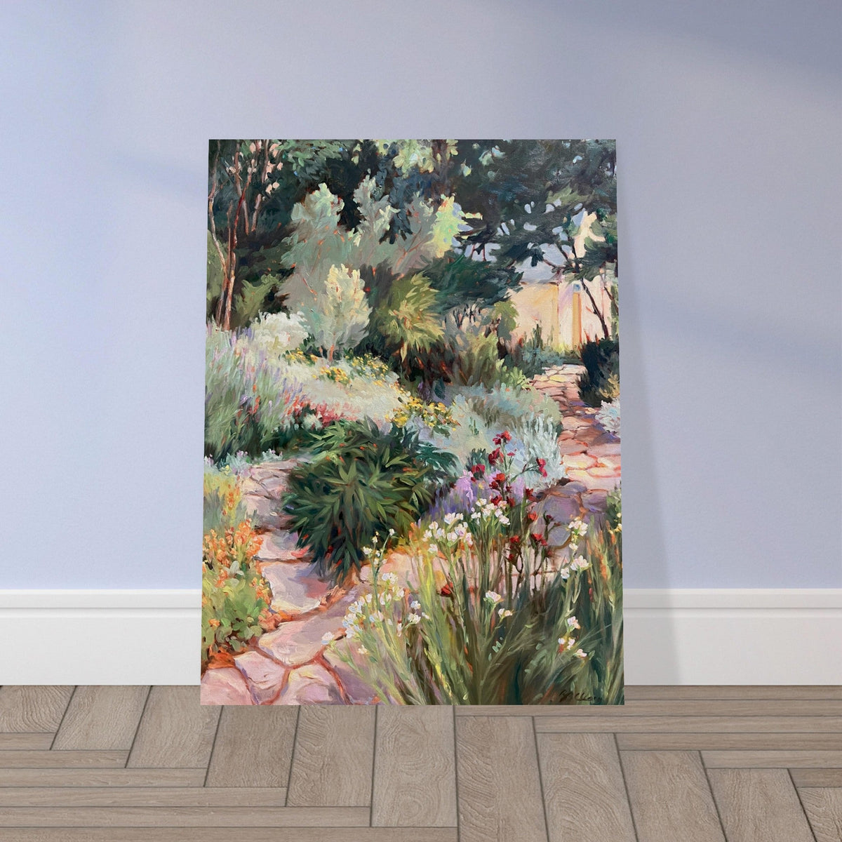 'Garden Path' Floral I 12x16 Museum-Quality Matte Paper Poster | Original Artwork by American Artist Barbara Cleary-2