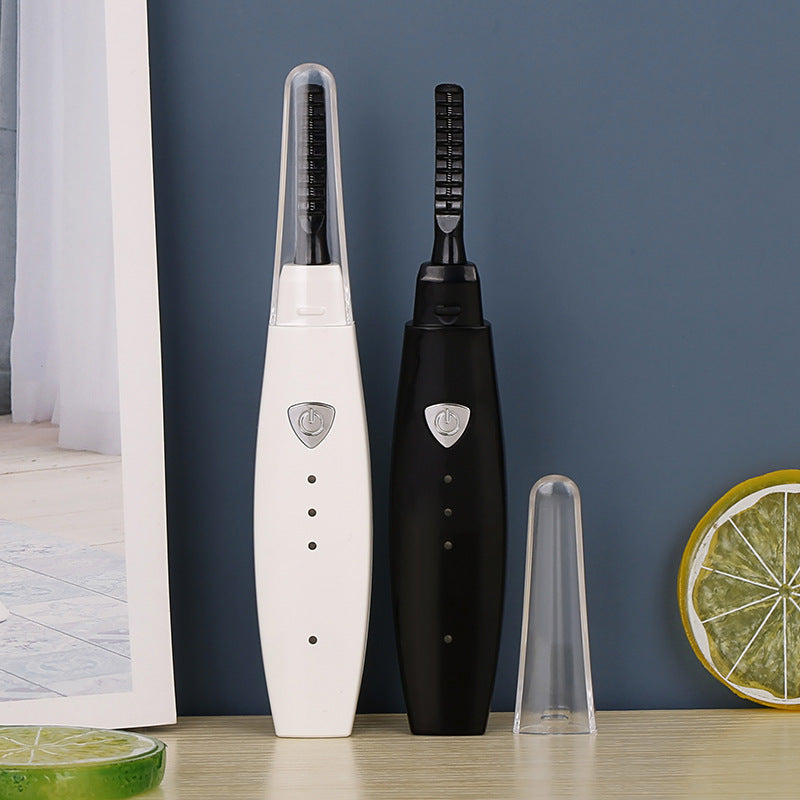 Electric heated eyelash curler with anti-scalding comb and sleek handle for natural lash lifting — view 4