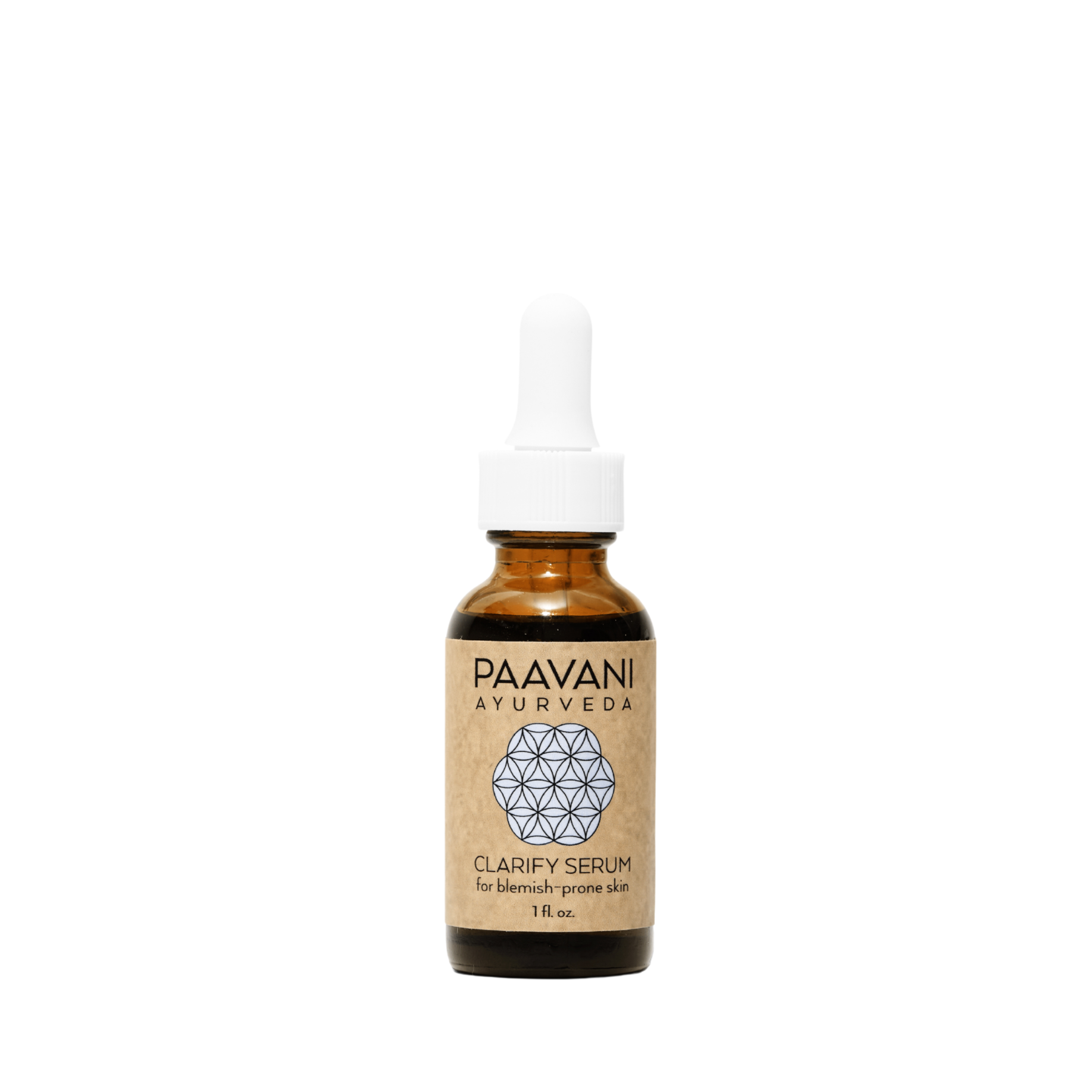 Clarify Ayurvedic face serum for blemish-prone skin in an amber glass dropper bottle — view 2