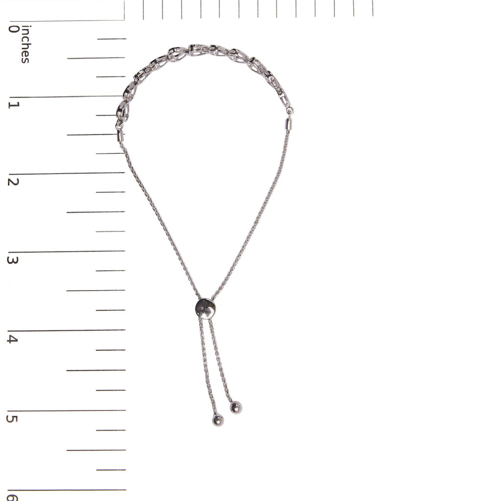 .925 Sterling Silver 1/10 Cttw Diamond Heart Link Bolo Bracelet (I-J Color, I2-I3 Clarity)-4