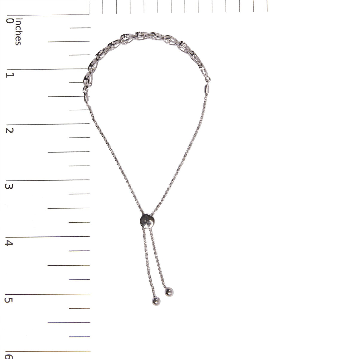 .925 Sterling Silver 1/10 Cttw Diamond Heart Link Bolo Bracelet (I-J Color, I2-I3 Clarity)-4