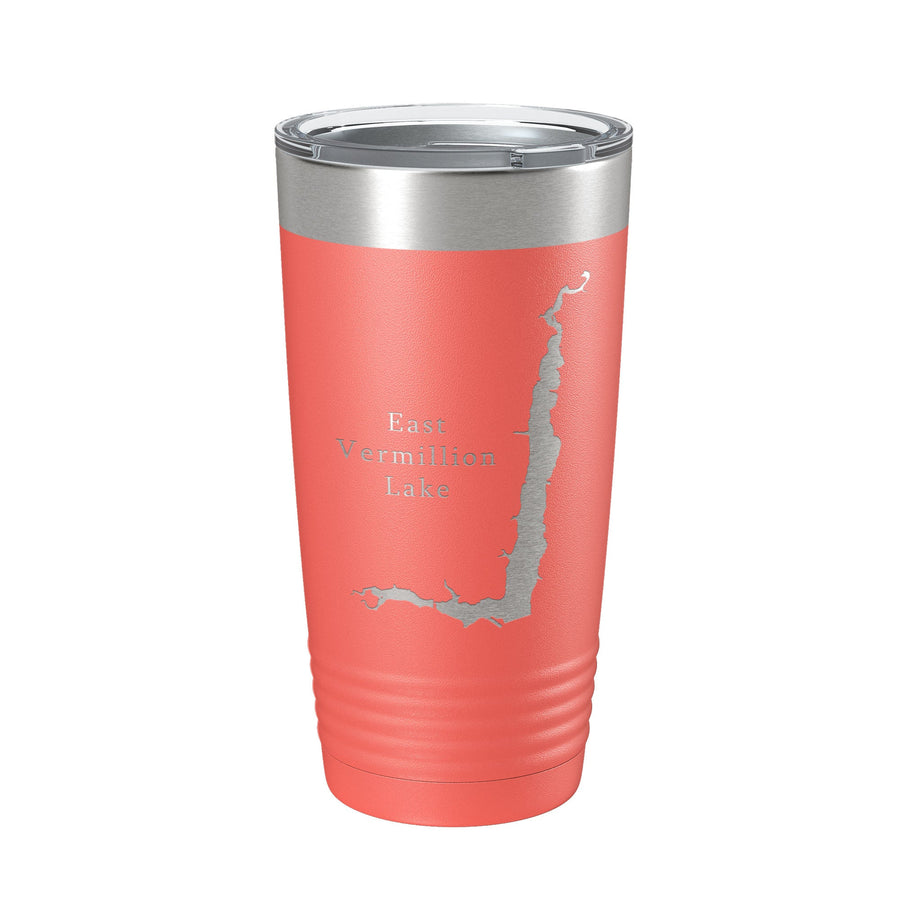 East Vermillion Lake Map Tumbler Travel Mug Insulated Laser Engraved Coffee Cup South Dakota 20 oz