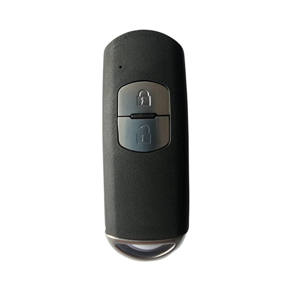 Two button smart remote key shell replacement for Mazda vehicles in durable black plastic housing — view 4