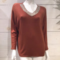 Italian Light Brown Sequin Detail Sweater-0