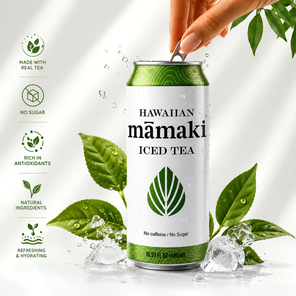 Mamaki Iced Tea 6pack - 100% Brewed Hawaiian Mamaki  16.5oz can-1