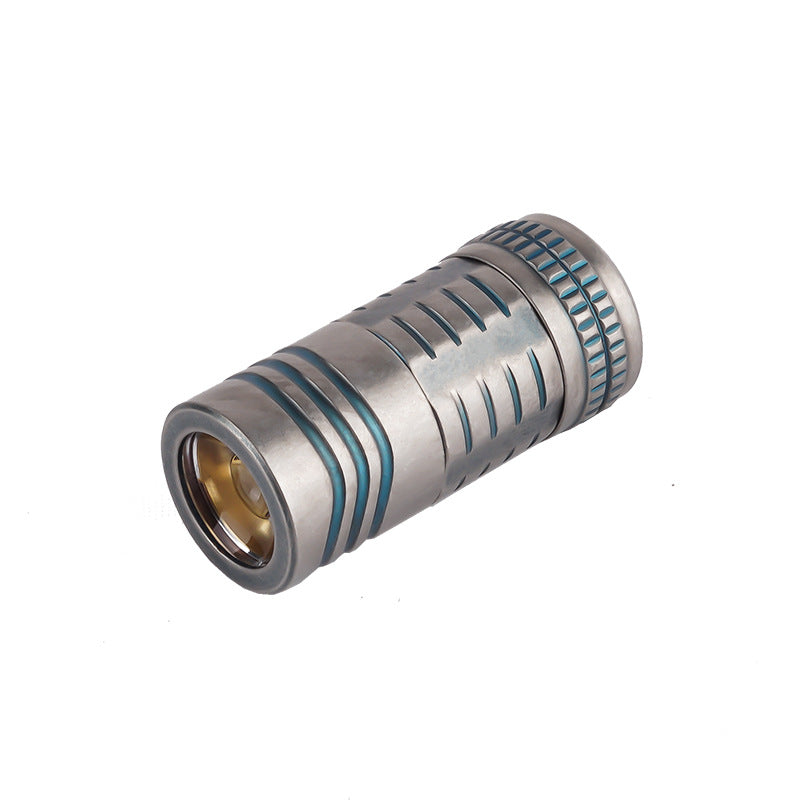 Titanium mini keychain flashlight with super bright CREE LED for outdoor everyday carry — view 3