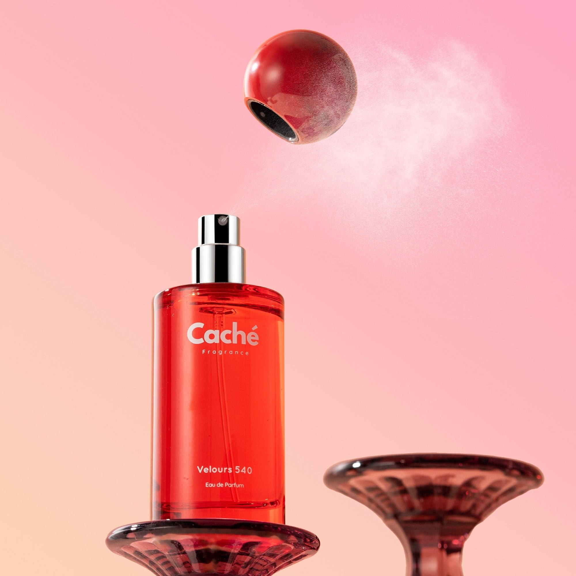 Caché Velours 540 unisex eau de parfum 50ml glass bottle with warm golden amber liquid — view 2