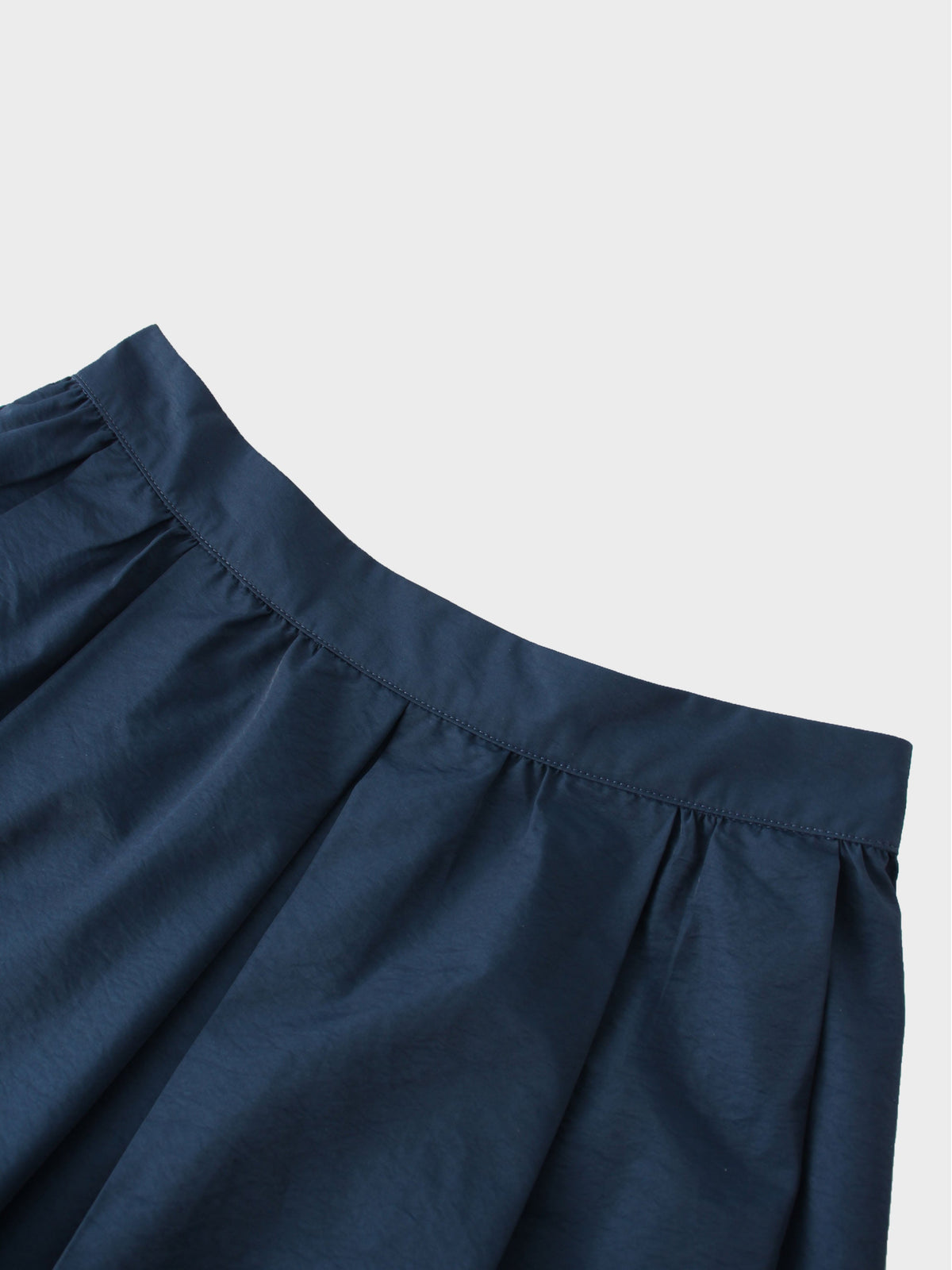 Waisted Full Taffeta Skirt-Navy-4