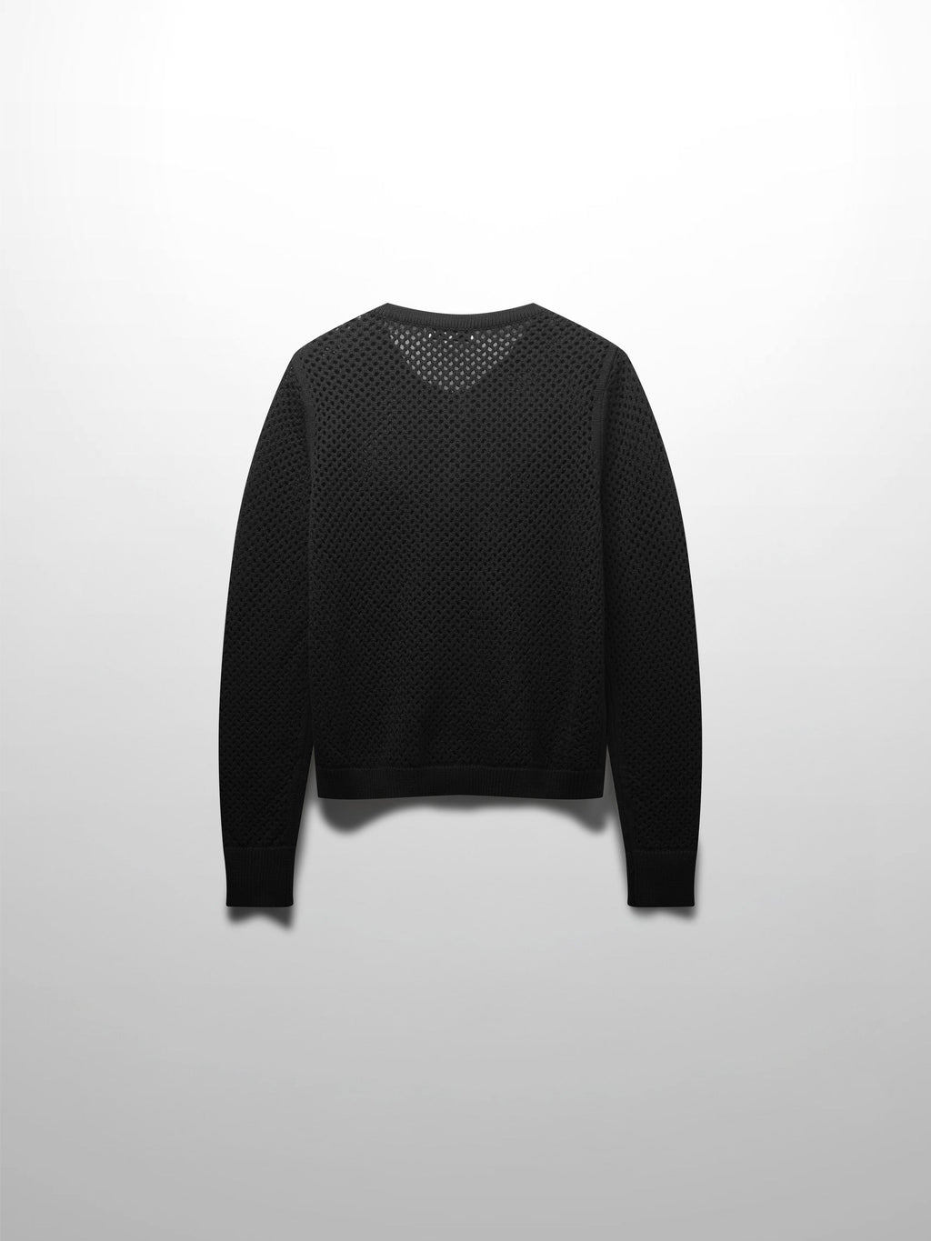 Crochet Knit Button Down Cardigan-Black-1