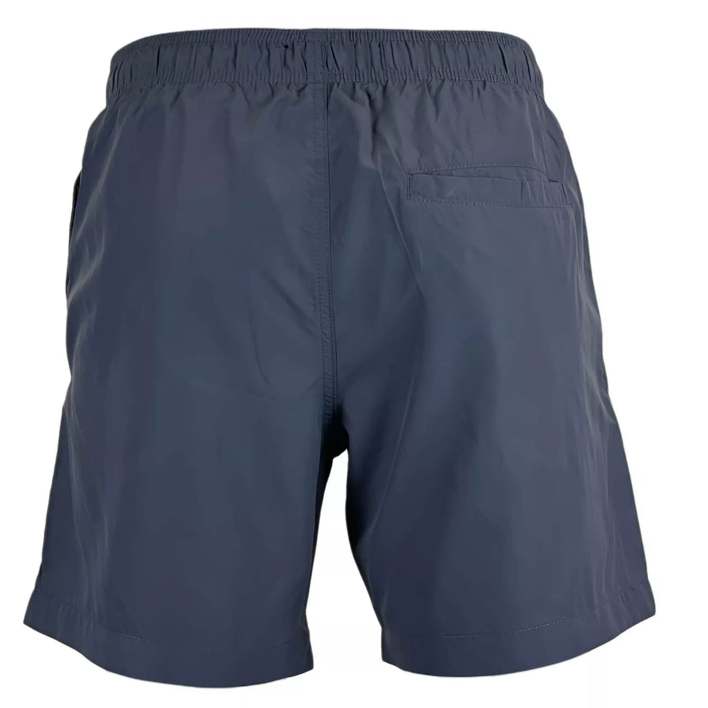 Mens solid colour elasticated waist swim shorts with drawcord and side pockets — view 5