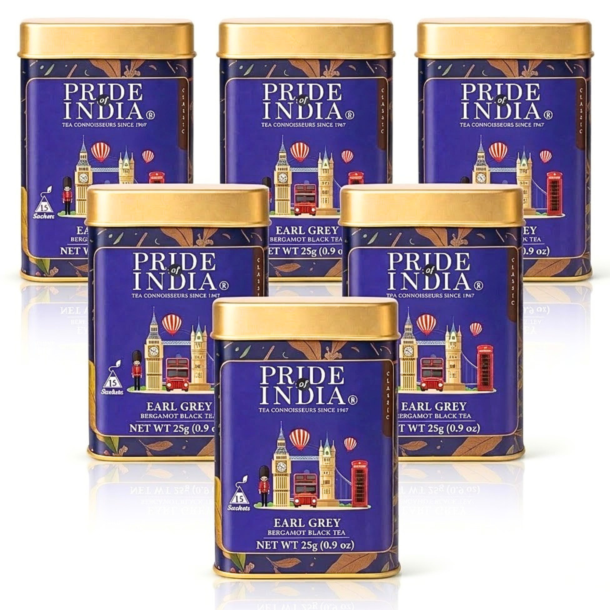Box of 15 Earl Grey bergamot black tea bags blended with tulsi holy basil — view 3