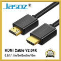 Black high-speed 4K HDMI cable with gold-plated male connectors for TV and gaming monitors