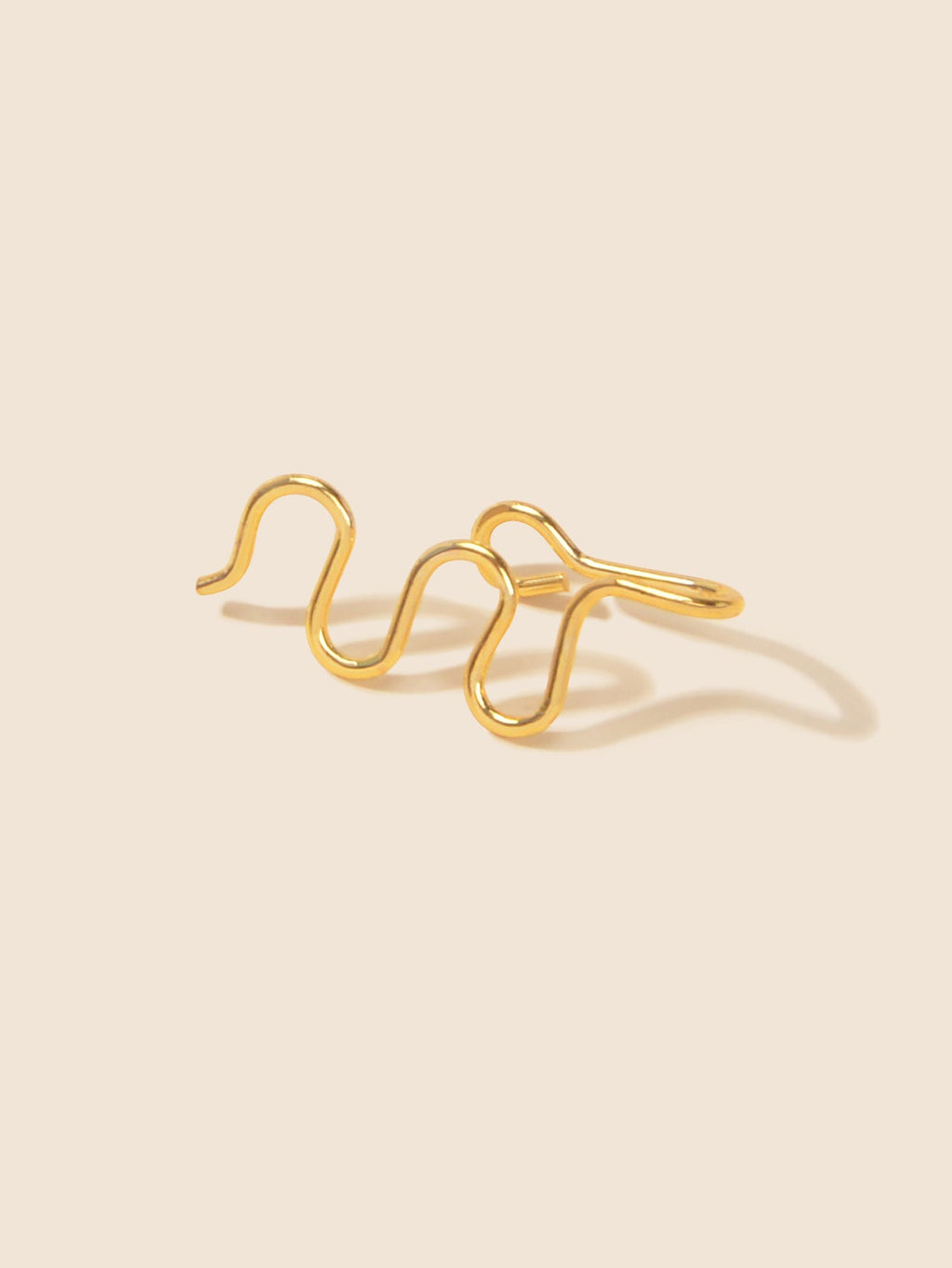 Two piece fake nose ring hoop cuffs in polished metal for non piercing alternative styling — view 5
