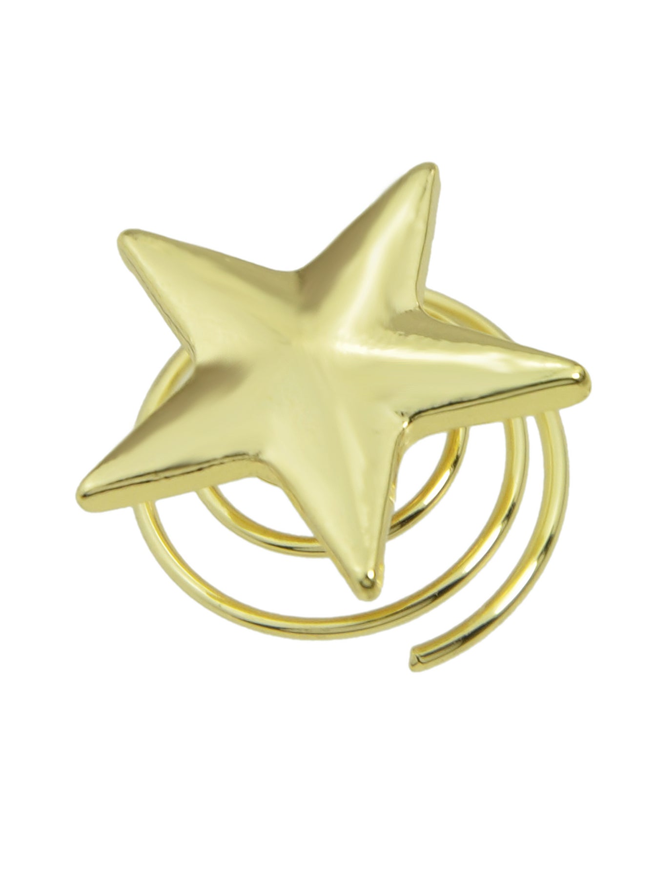 Delicate gold star hair clip with metal clasp for styling all hair types — view 5