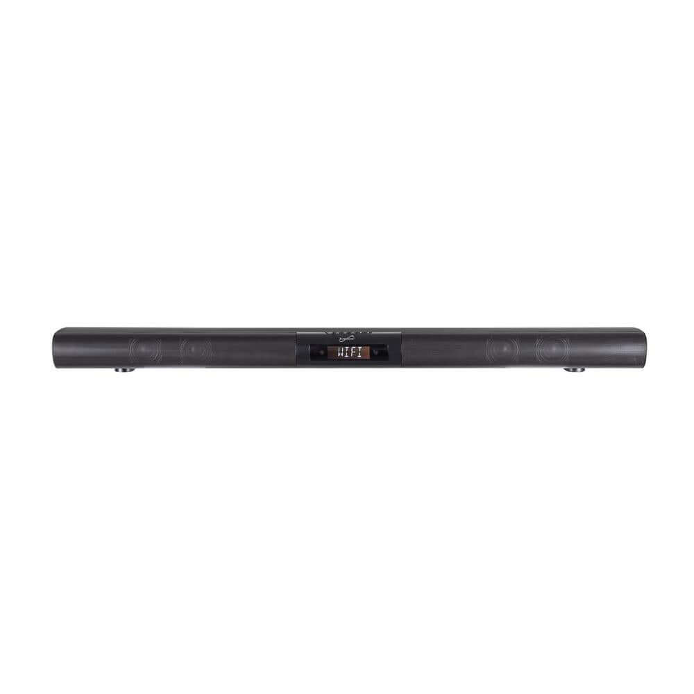 37-Inch Smart Soundbar system in black with metal speaker grill and digital LCD display — view 3