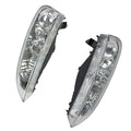 Pair of daytime running light covers with clear lens and black housing for Porsche Cayenne