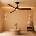 Modern 52-inch smart ceiling fan with integrated LED light and sleek interchangeable downrods
