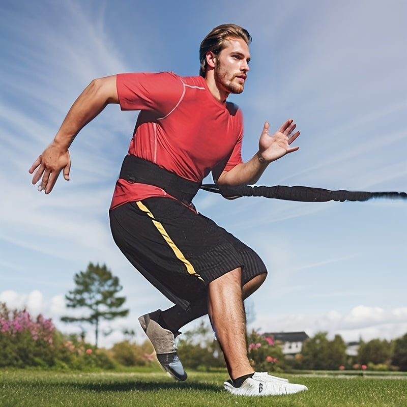 Black latex pull rope resistance band for full body athletic speed and strength training — view 4