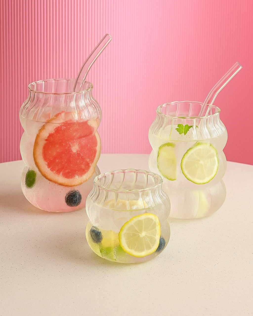 Glass coffee cup with straw clear reusable transparent tumbler for iced and hot beverages