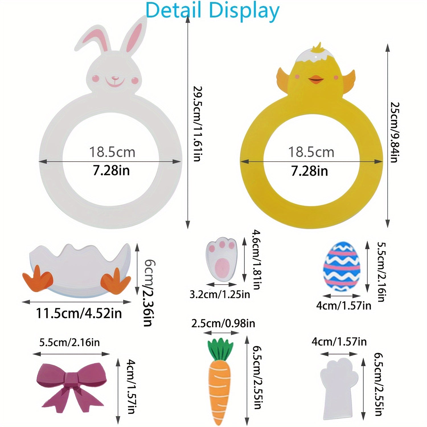 Colorful Easter bunny and chick wreath making kit with self-adhesive EVA foam pieces — view 2