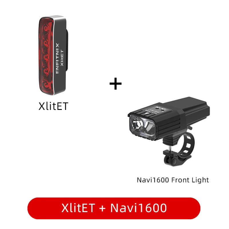 Enfitnix XlitET black aluminum smart bicycle tail light with bright red LED and sleek design — view 3