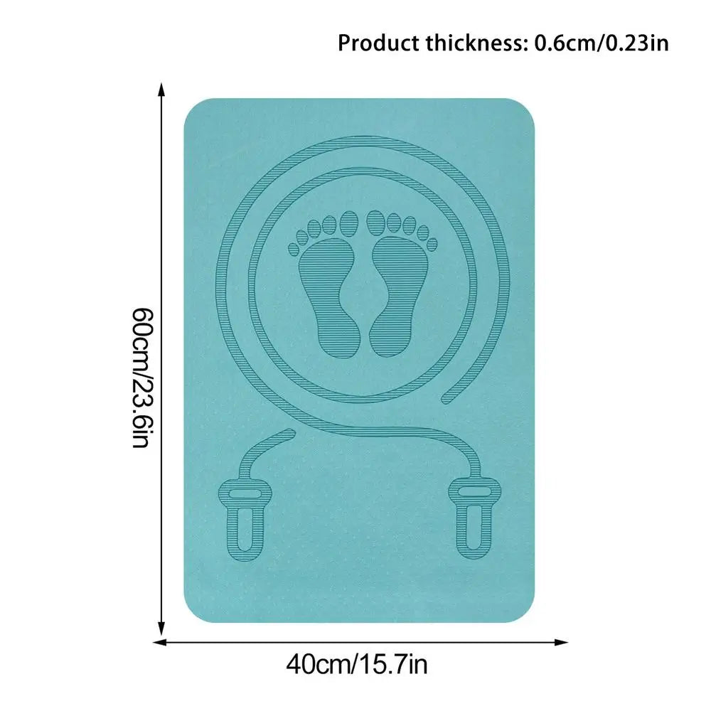 Blue anti-noise jump rope mat made of shock-absorbing TPE for home gym workouts — view 2