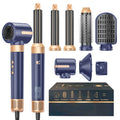 7-in-1 high speed hair dryer brush with interchangeable attachments for curling and straightening