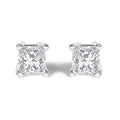 14K White Gold Princess Cut Lab-Grown Diamond Solitaire Stud Earrings (F-G Color, VS2-SI1 Clarity)-1