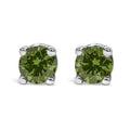 .925 Sterling Silver 0.15 Cttw Round Brilliant-Cut Diamond Classic 4-Prong Stud Earrings-1