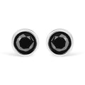 .925 Sterling Silver Round Brilliant-Cut Black Diamond Bezel-Set Stud Earrings with Screw Backs (Fancy Color-Enhanced, I2-I3 Clarity)-6
