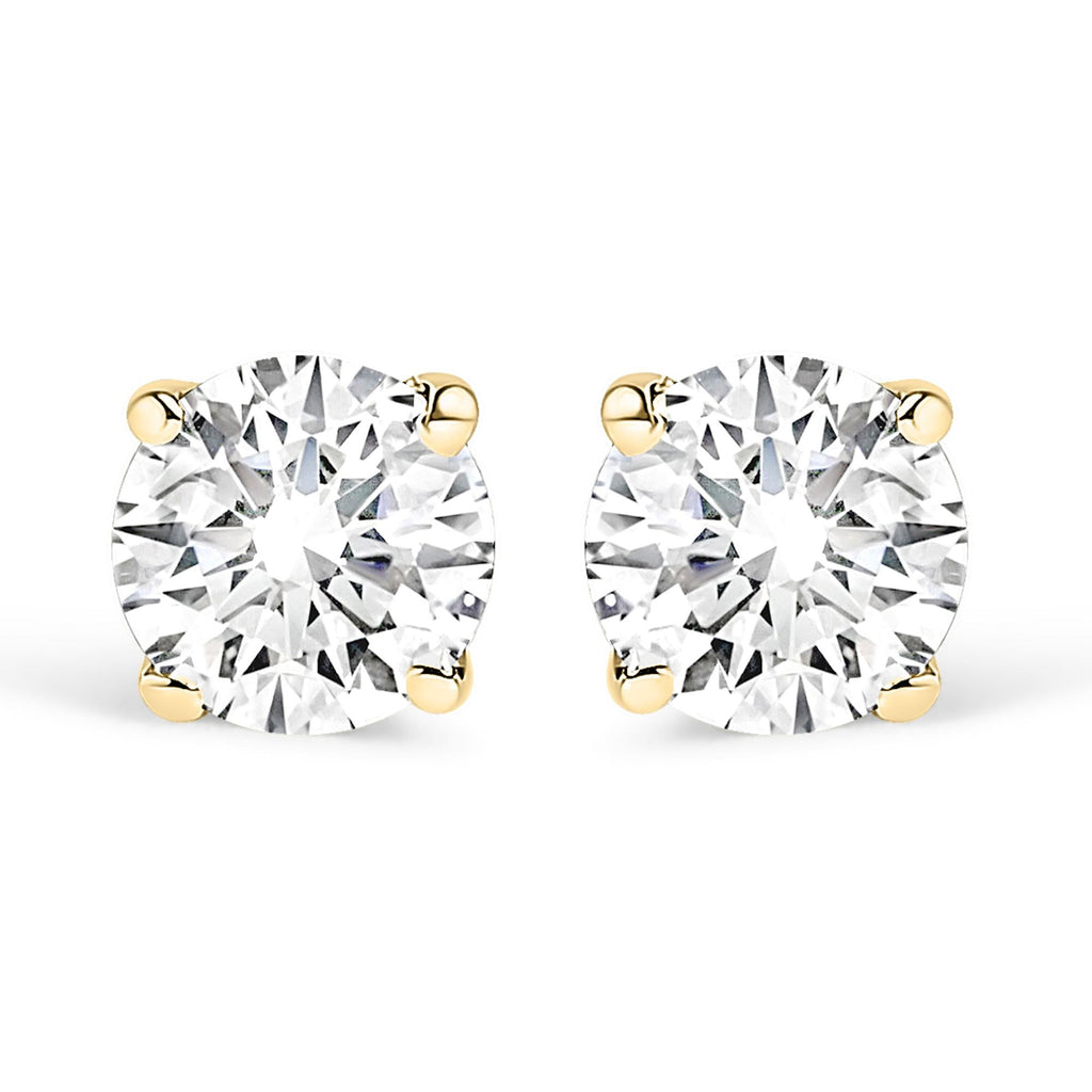 14K Gold 1/2 Cttw Lab Grown Diamond Solitaire Stud Earrings-2