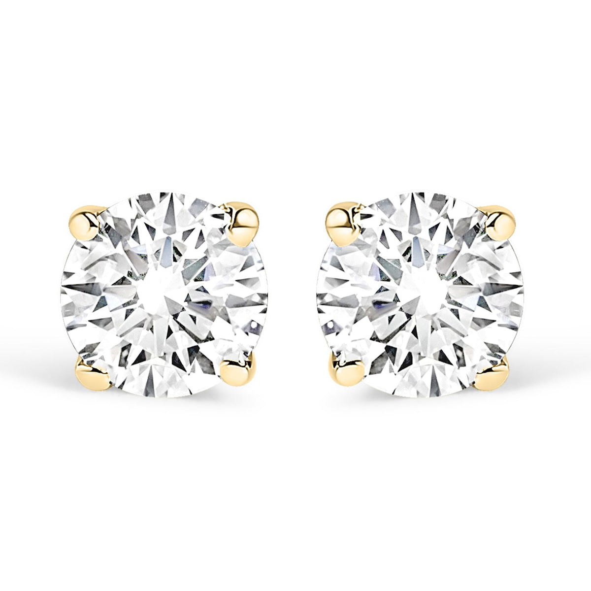 14K Gold 1/2 Cttw Lab Grown Diamond Solitaire Stud Earrings-2
