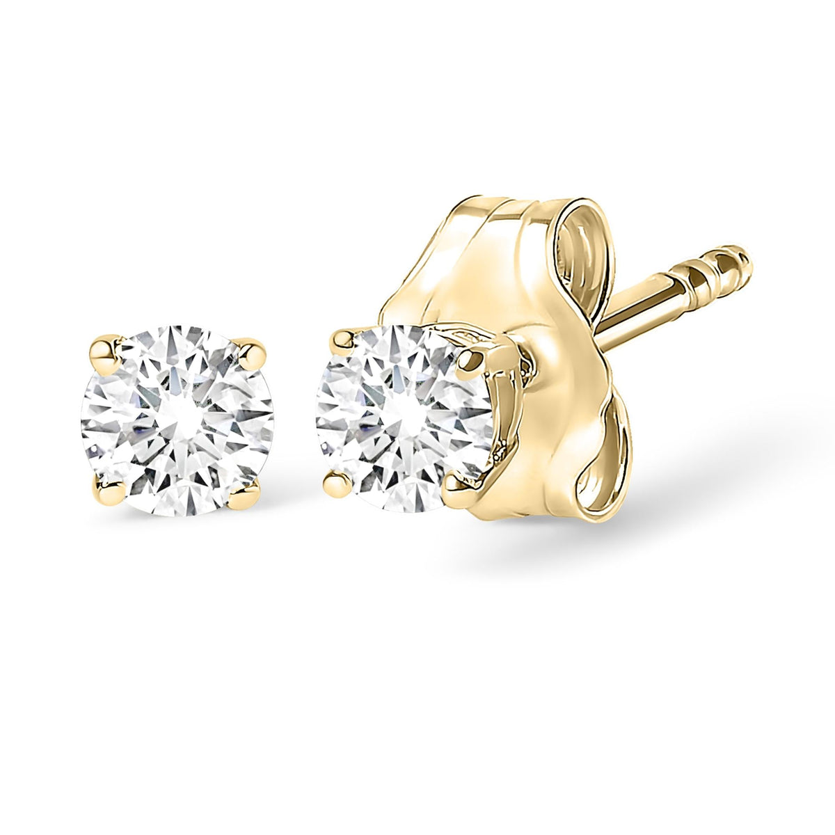 14K Gold 1/2 Cttw Lab Grown Diamond Solitaire Stud Earrings-0