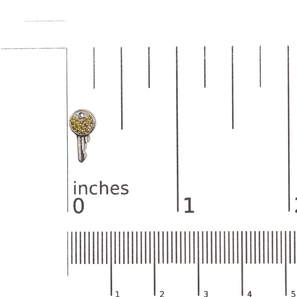 925 Sterling Silver 1/6ct TDW  Yellow Treated  Diamond Charm Earrings-4