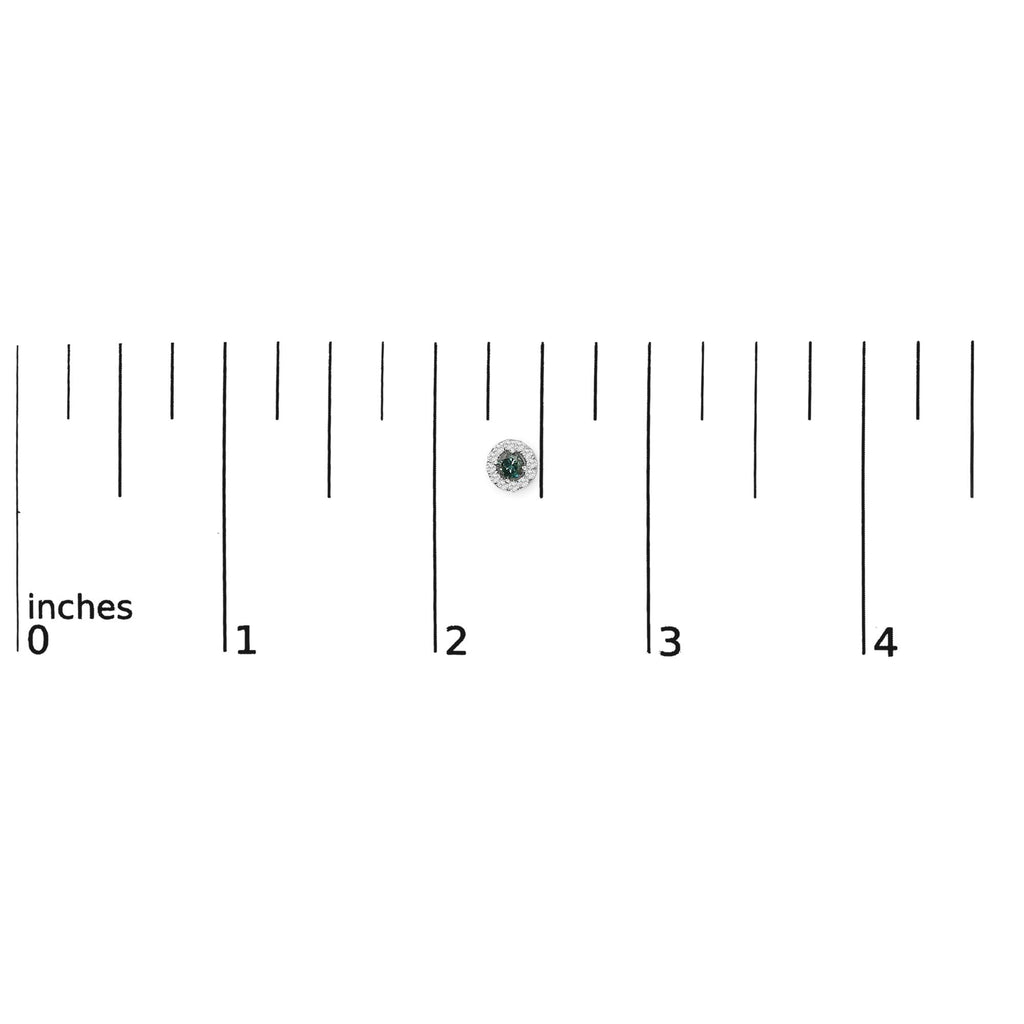 .925 Sterling Silver 1/2 Cttw Blue Diamond Halo Stud Earring-4