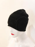 'Lexi' Jumbo Self Button Black Beanie-0
