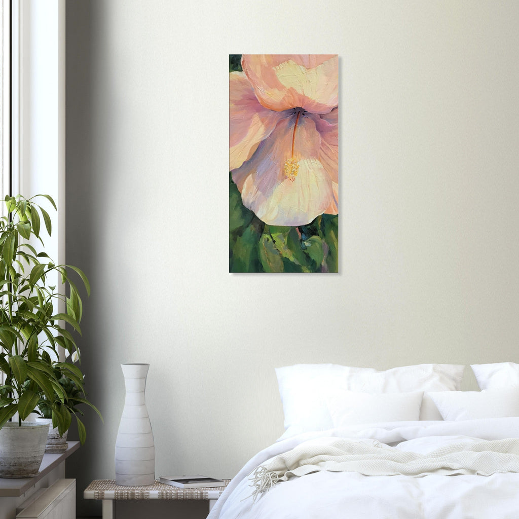 'Pink Hibiscus' Floral I 16x32 inch Art Print on Canvas I Original Artwork by American Artist Barbara Cleary | Barbara Cleary Designs-4
