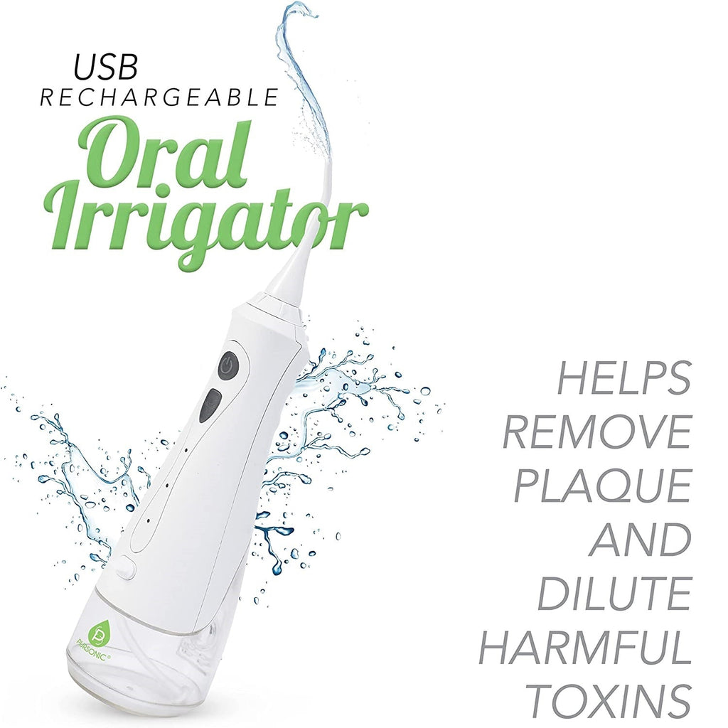 Portable USB rechargeable oral irrigator with ergonomic handle and rotating nozzle for deep teeth cleaning — view 4