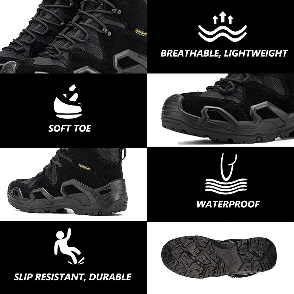 Waterproof suede tactical hiking boots with non-slip rubber outsoles and reinforced protective toes — view 3