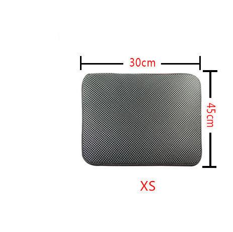 Black and grey double layer waterproof EVA cat litter trapping mat for clean floors — view 2