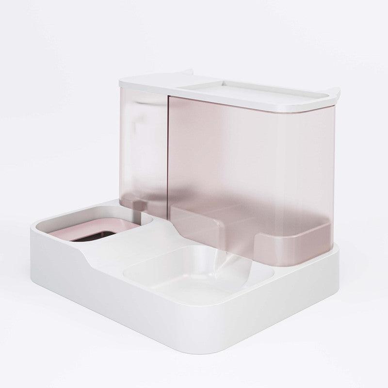 Large capacity automatic plastic cat feeder and water dispenser available in stylish modern colors. — view 4
