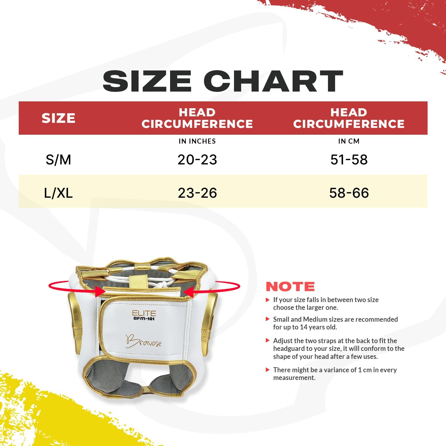 Elite boxing head guard in white PU leather with gold details and adjustable strap — view 5
